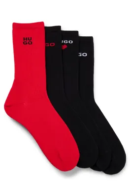 Four-pack of regular-length socks with logo details