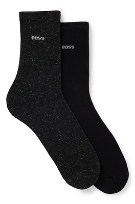 BOSS - Two-pack of short socks with logo details - Black