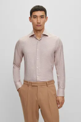 Slim-fit shirt cotton dobby