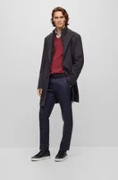 Wool-blend coat with zip-up inner