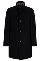 Slim-fit formal coat virgin wool and cashmere