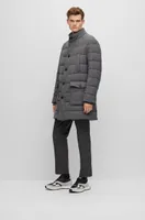 Regular-fit padded coat a stretch wool blend