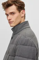 Regular-fit padded coat a stretch wool blend