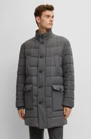 Regular-fit padded coat a stretch wool blend