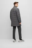 Regular-fit padded coat a stretch wool blend