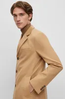 Slim-fit coat virgin wool and cashmere