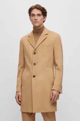 Slim-fit coat virgin wool and cashmere