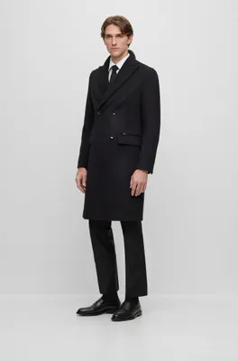 Double-breasted coat wool and cashmere