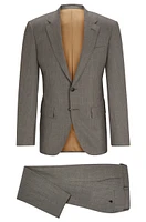 Slim-fit suit micro-patterned stretch wool