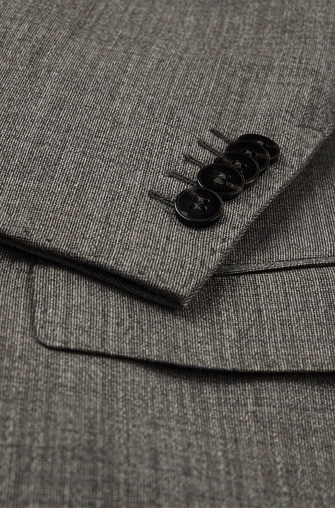 Traje slim fit de lana elástica con microestampado
