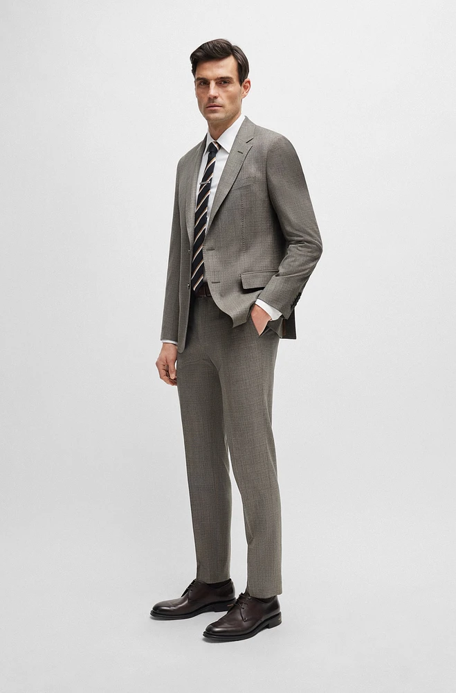 Slim-fit suit micro-patterned stretch wool