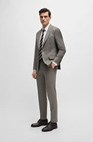 Slim-fit suit micro-patterned stretch wool