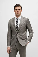 Slim-fit suit micro-patterned stretch wool