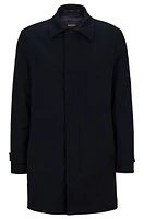 Regular-fit coat a rain-resistant wool blend