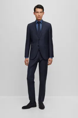 Regular-fit suit checked virgin wool