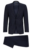 Slim-fit suit checked stretch wool