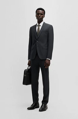 Slim-fit suit micro-patterned wool