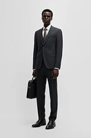 Slim-fit suit micro-patterned wool