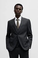 Slim-fit suit micro-patterned wool