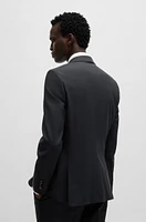 Slim-fit suit micro-patterned wool