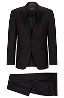 Slim-fit tuxedo micro-patterned stretch wool