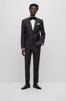 Slim-fit tuxedo micro-patterned stretch wool