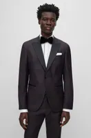 Slim-fit tuxedo micro-patterned stretch wool