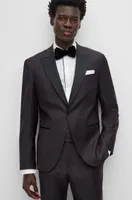 Slim-fit tuxedo micro-patterned stretch wool