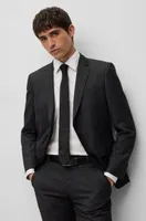 Slim-fit suit virgin wool with signature lining