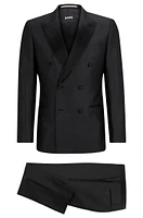 Slim-fit tuxedo suit a melange wool blend