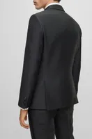 Slim-fit tuxedo suit a melange wool blend