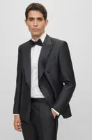 Slim-fit tuxedo suit a melange wool blend