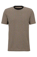 Micro-patterned-jacquard T-shirt cotton and silk