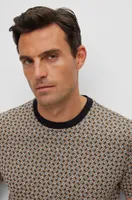 Micro-patterned-jacquard T-shirt cotton and silk