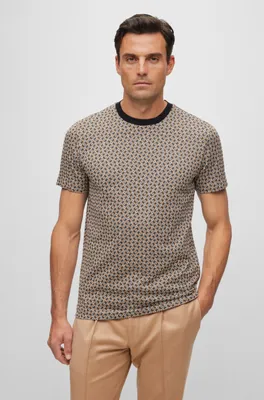 Micro-patterned-jacquard T-shirt cotton and silk