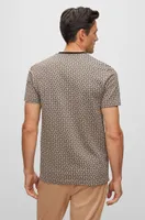 Micro-patterned-jacquard T-shirt cotton and silk