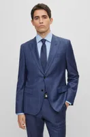 Slim-fit two-piece suit checked virgin wool