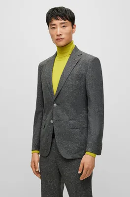 Slim-fit jacket a micro-pattern wool blend
