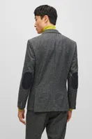 Slim-fit jacket a micro-pattern wool blend