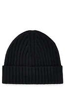 Ribbed beanie hat in cashmere