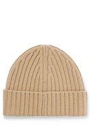 Gorro de punto de canalé en cashmere