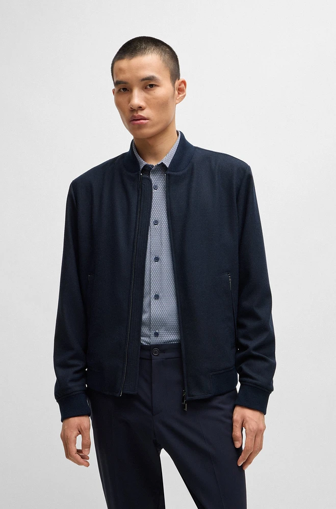 Slim-fit jacket with two-way front zip