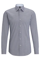 Slim-fit shirt easy-iron structured stretch cotton