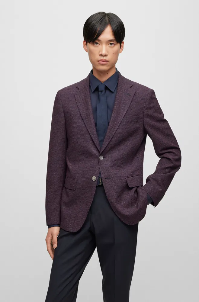 Slim-fit jacket micro-pattern stretch cloth