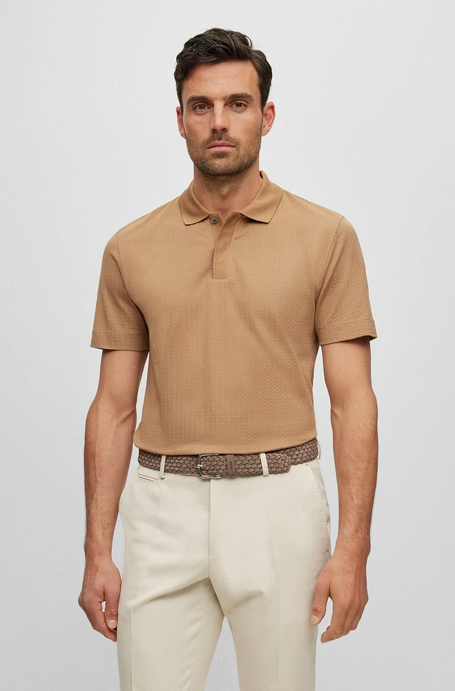 Regular-fit polo shirt cotton and silk