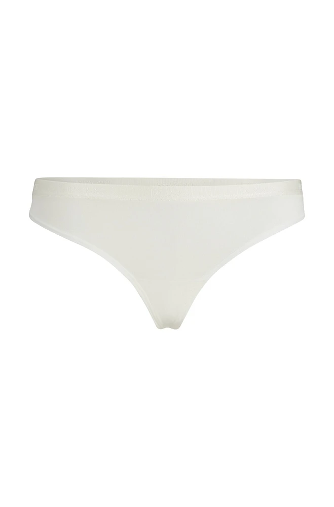 Low-rise thong stretch jersey with logo waistband
