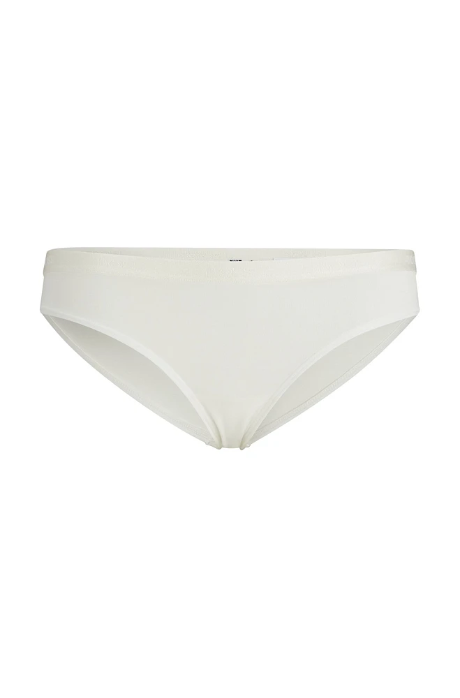 Stretch-jersey briefs with logo waistband