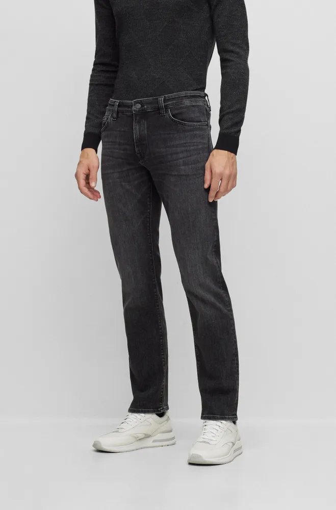 BOSS Regular-fit jeans black Coolmax® denim