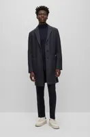 Slim-fit coat a micro-patterned wool blend