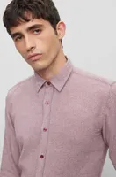 Slim-fit shirt washed cotton twill